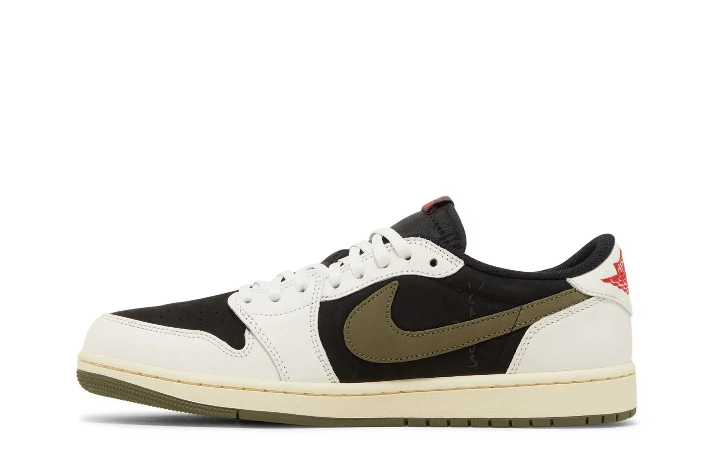Travis Scott x Nike Air Jordan 1 Retro Low OG SP Olive Branco